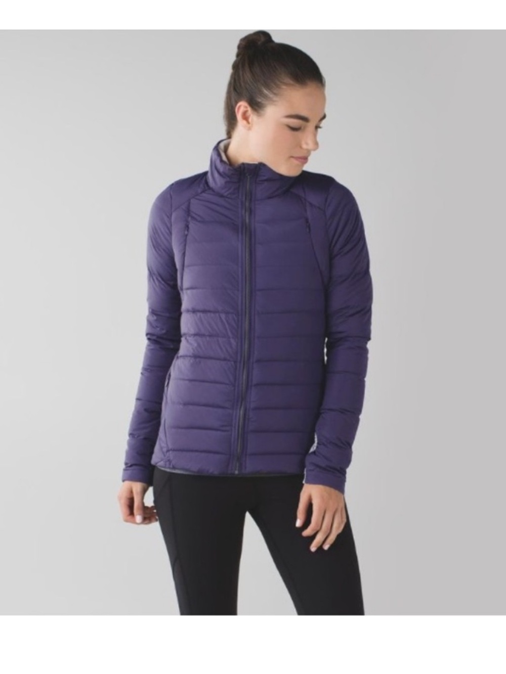 Lululemon Fluffed Up Jacket size 4 Nightfall Purple Winter Run Ski Coat